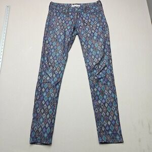 Mavi Serena Skinny Jeans Boho Geometric Ikat Print Purple Blue Women 27/32